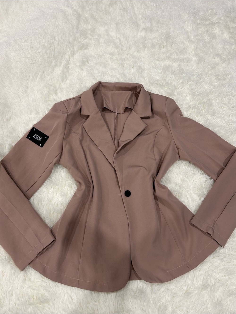 Women's Mauve Single-Button Tailored Blazer